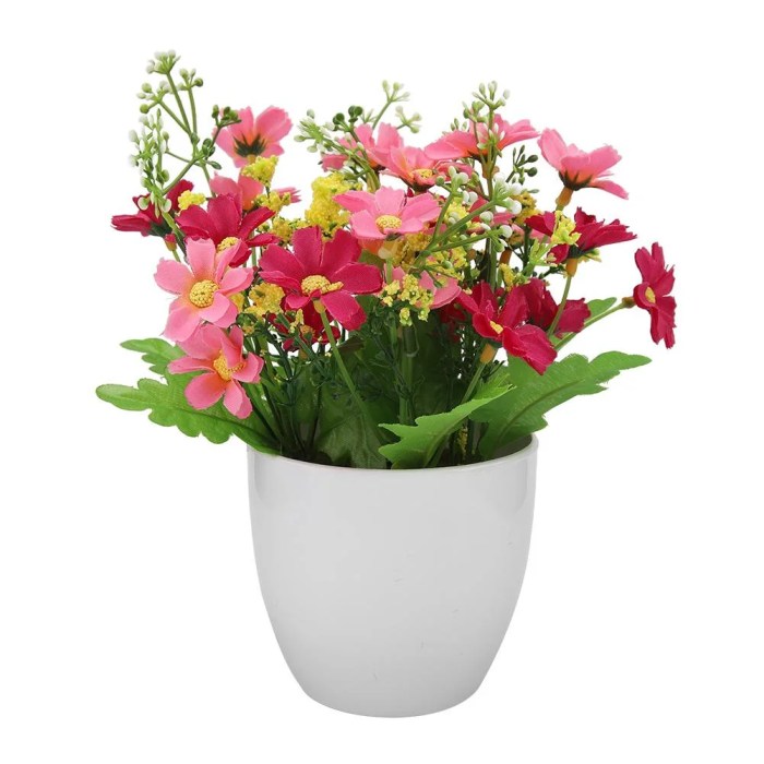 Artificial flowers plant pots