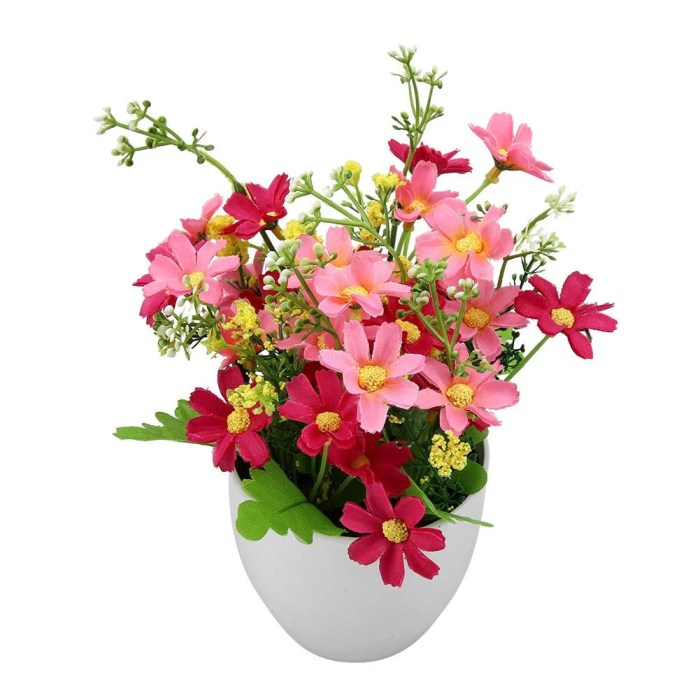 Artificial flowers plant pots